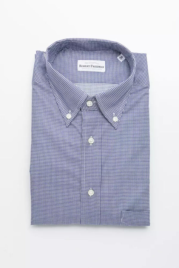 Blue Cotton Men Shirt Robert Friedman