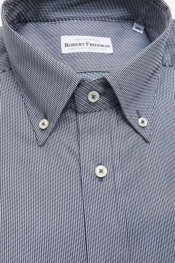 Blue Cotton Men Shirt Robert Friedman