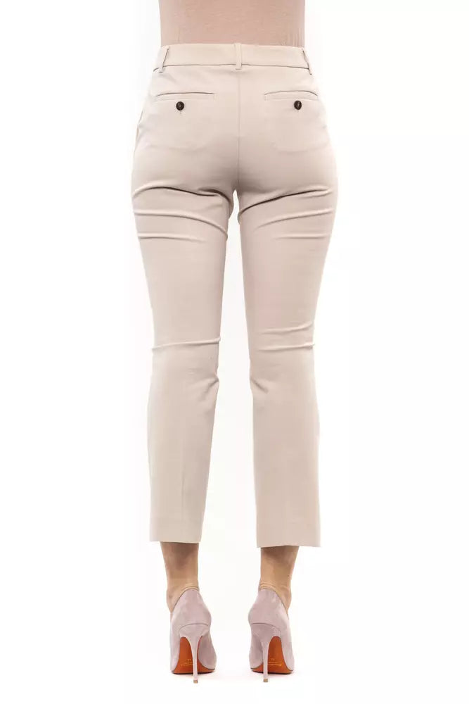 Beige Cotton Women Trouser Peserico