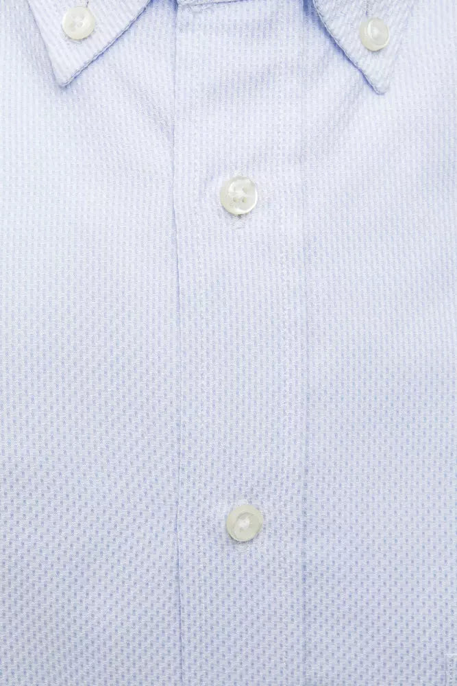 Light Blue Cotton Men Shirt Robert Friedman