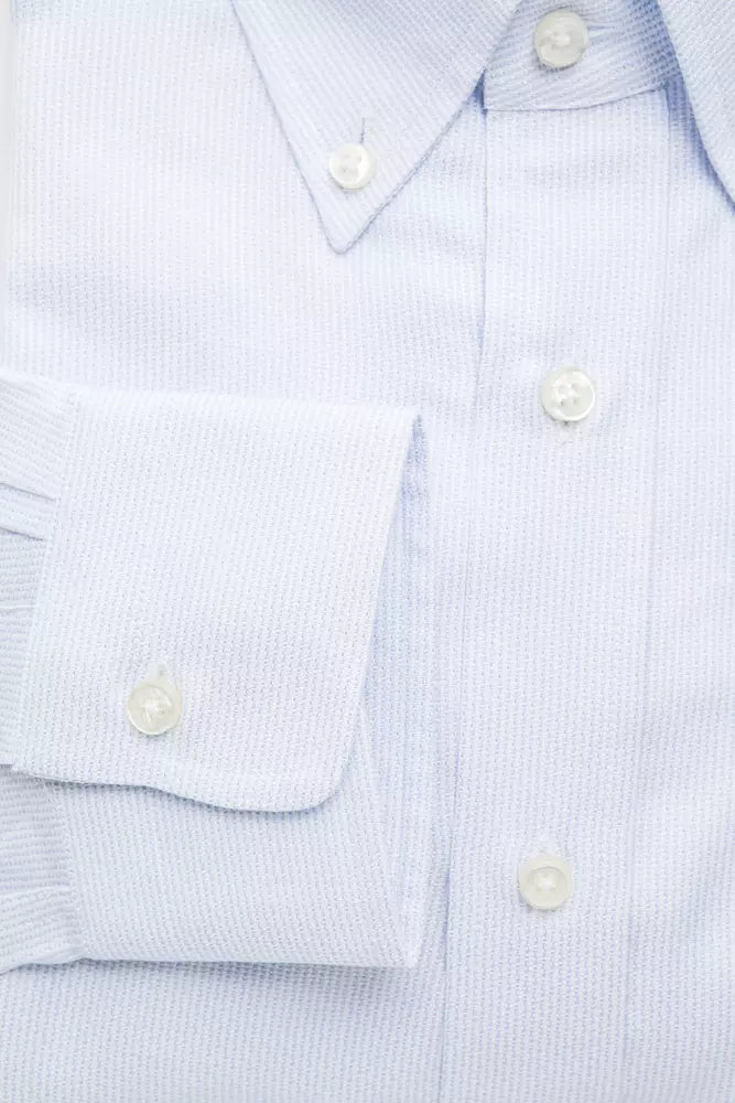Light Blue Cotton Men Shirt Robert Friedman