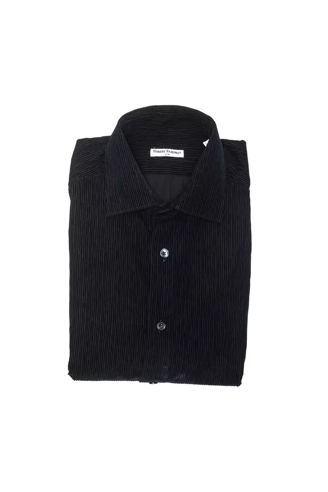 Black Cotton Men Shirt Robert Friedman