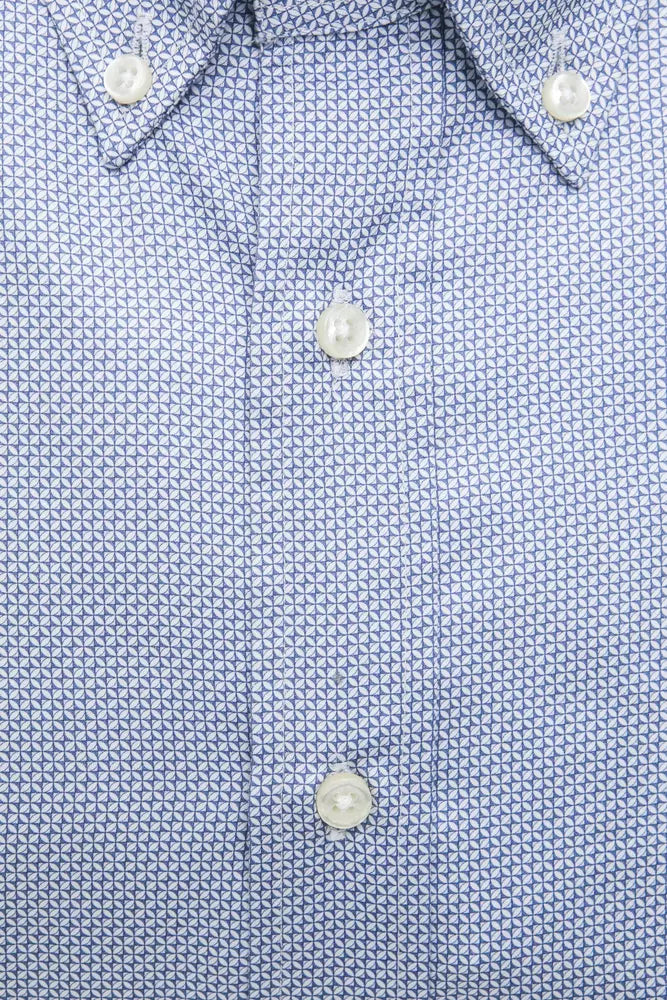 Light Blue Cotton Men Shirt Robert Friedman