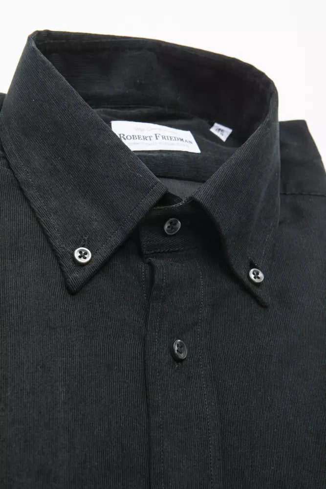 Black Cotton Men Shirt Robert Friedman