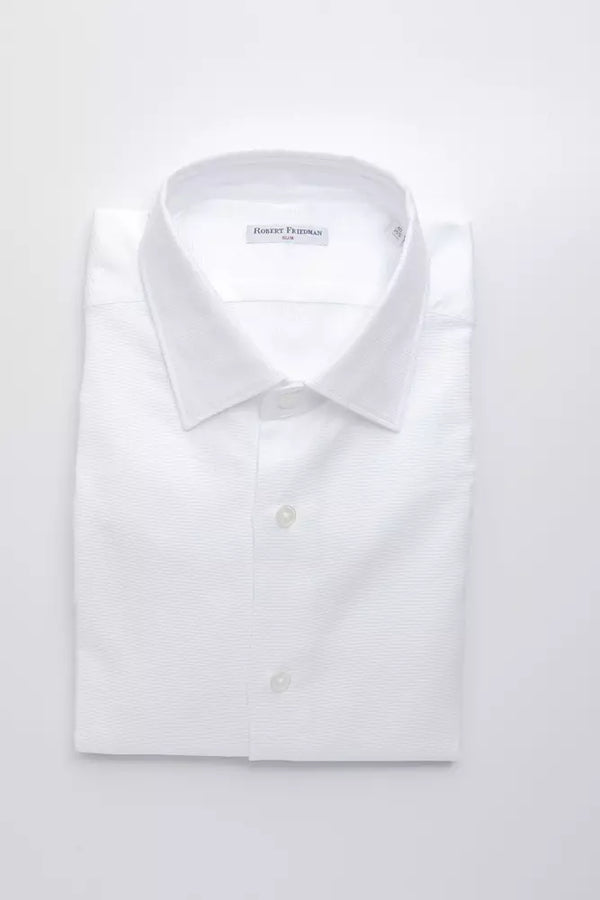 White Cotton Men Shirt Robert Friedman