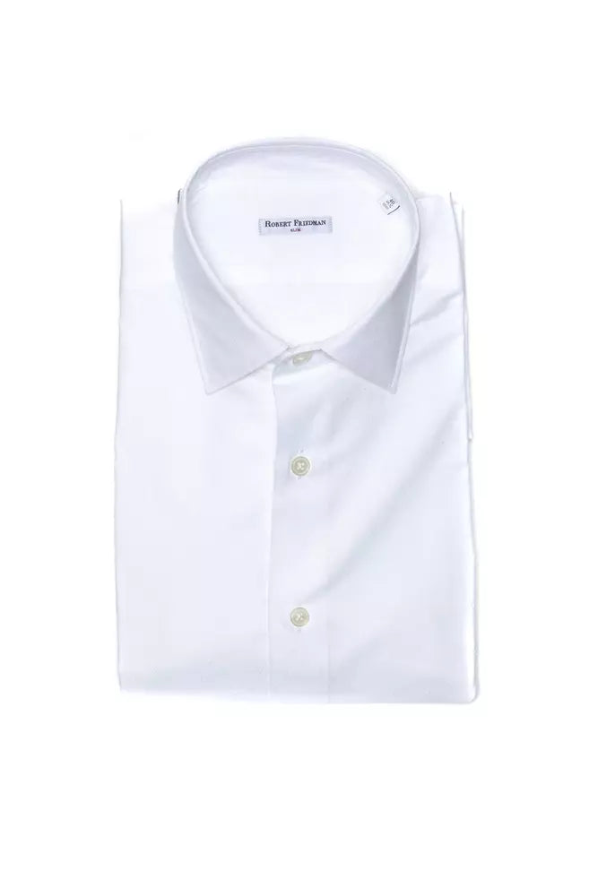 White Cotton Men Shirt Robert Friedman