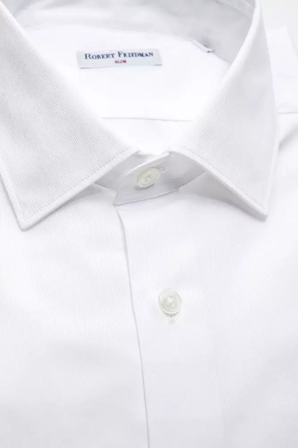 White Cotton Men Shirt Robert Friedman