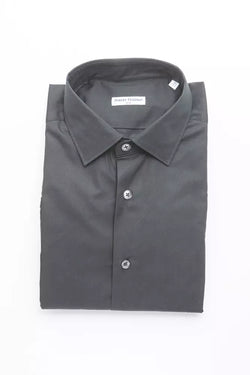 Black Cotton Men Shirt Robert Friedman