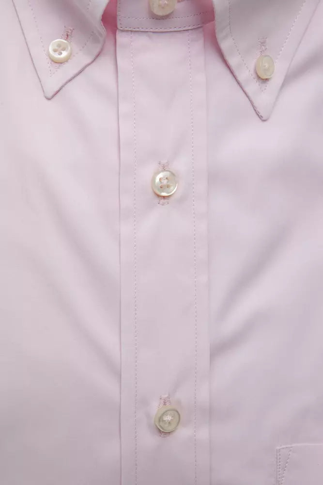 Pink Cotton Men Shirt Robert Friedman