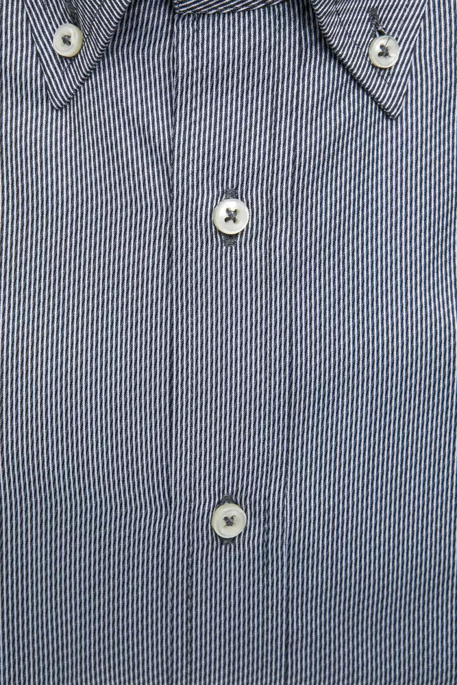 Blue Cotton Men Shirt Robert Friedman
