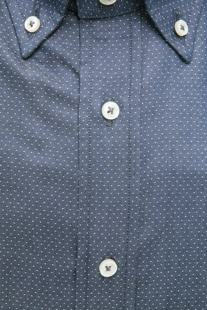 Blue Cotton Men Shirt Robert Friedman