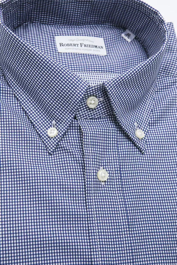 Blue Cotton Men Shirt Robert Friedman