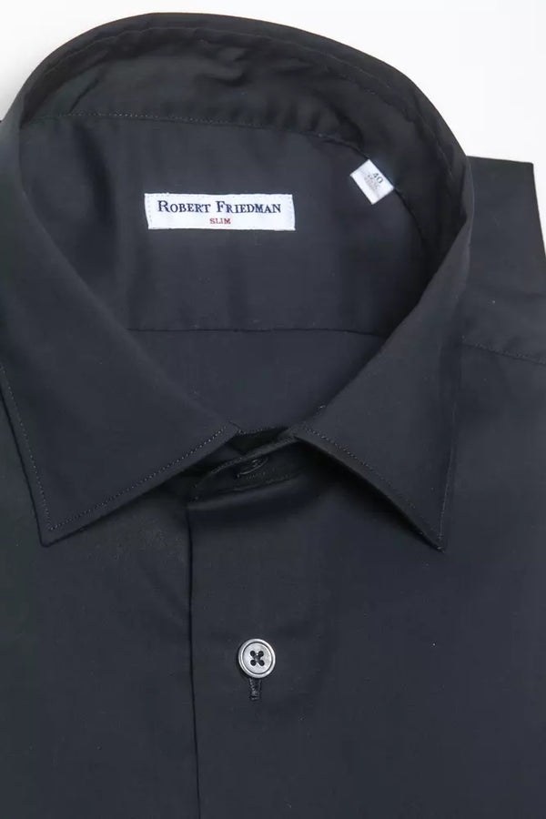 Black Cotton Men Shirt Robert Friedman