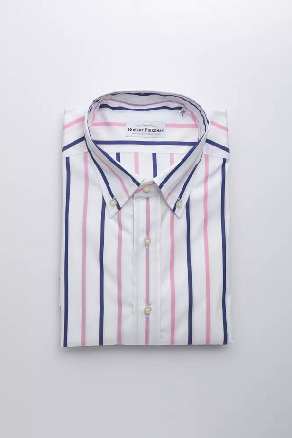 White Cotton Men Shirt Robert Friedman