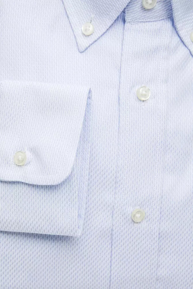 Light Blue Cotton Men Shirt Robert Friedman