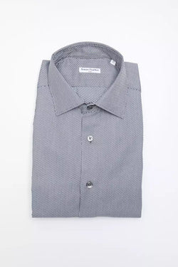 Blue Cotton Men Shirt Robert Friedman