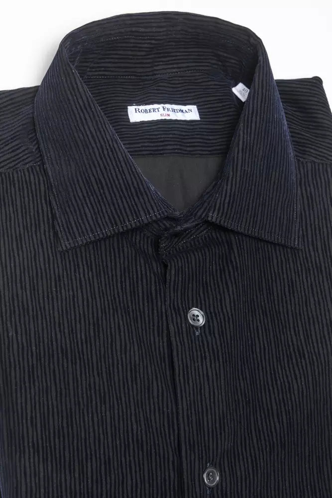 Black Cotton Men Shirt Robert Friedman