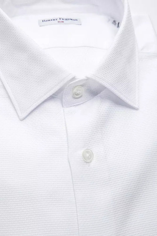 White Cotton Men Shirt Robert Friedman