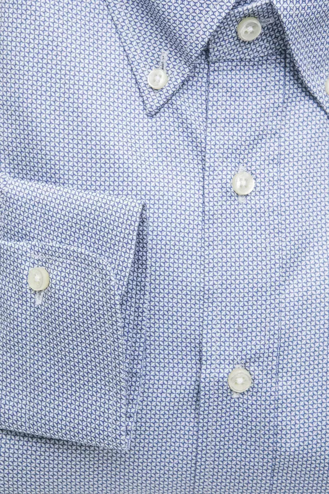 Light Blue Cotton Men Shirt Robert Friedman