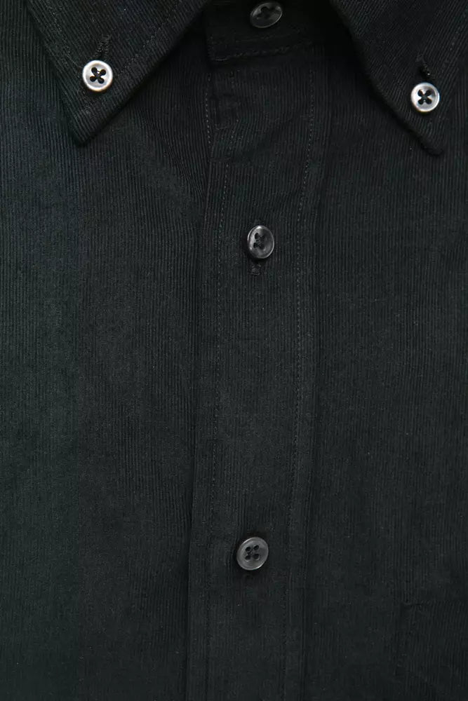 Black Cotton Men Shirt Robert Friedman