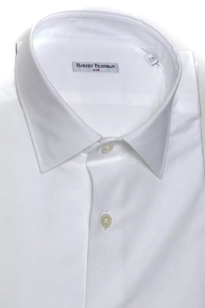 White Cotton Men Shirt Robert Friedman