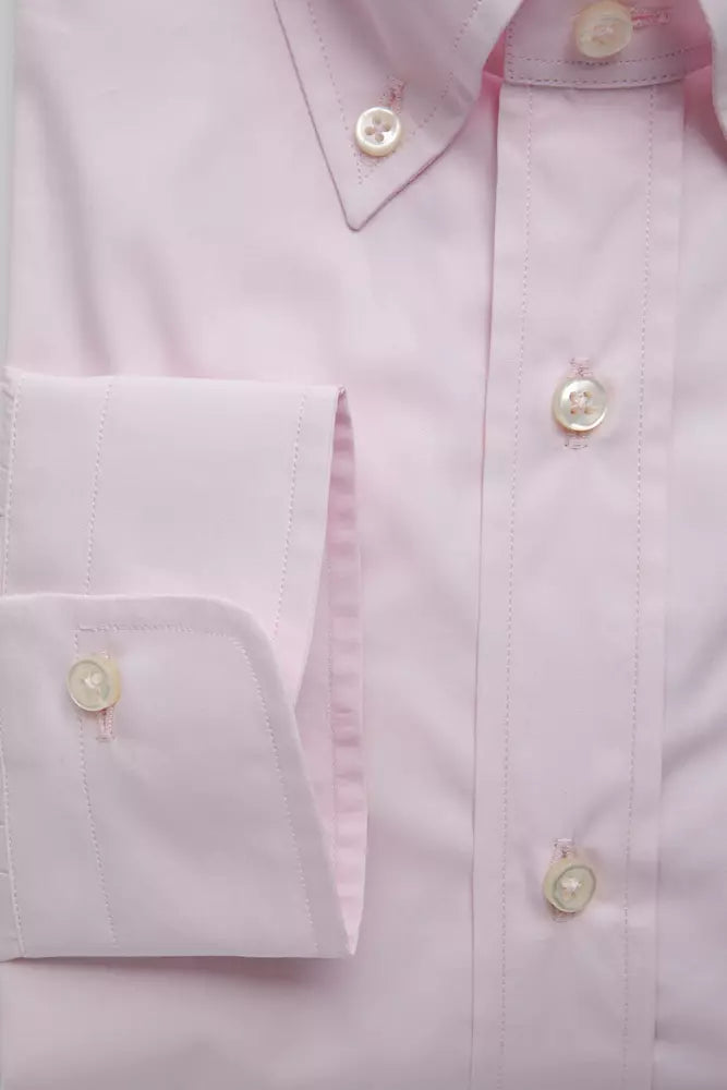 Pink Cotton Men Shirt Robert Friedman