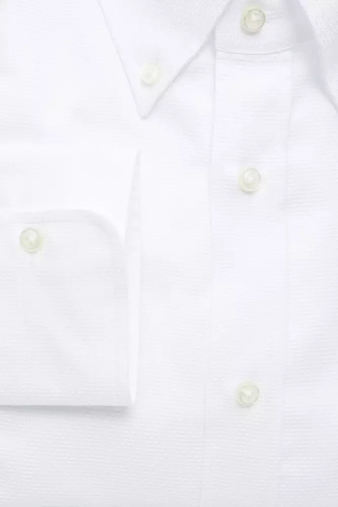 White Cotton Men Shirt Robert Friedman