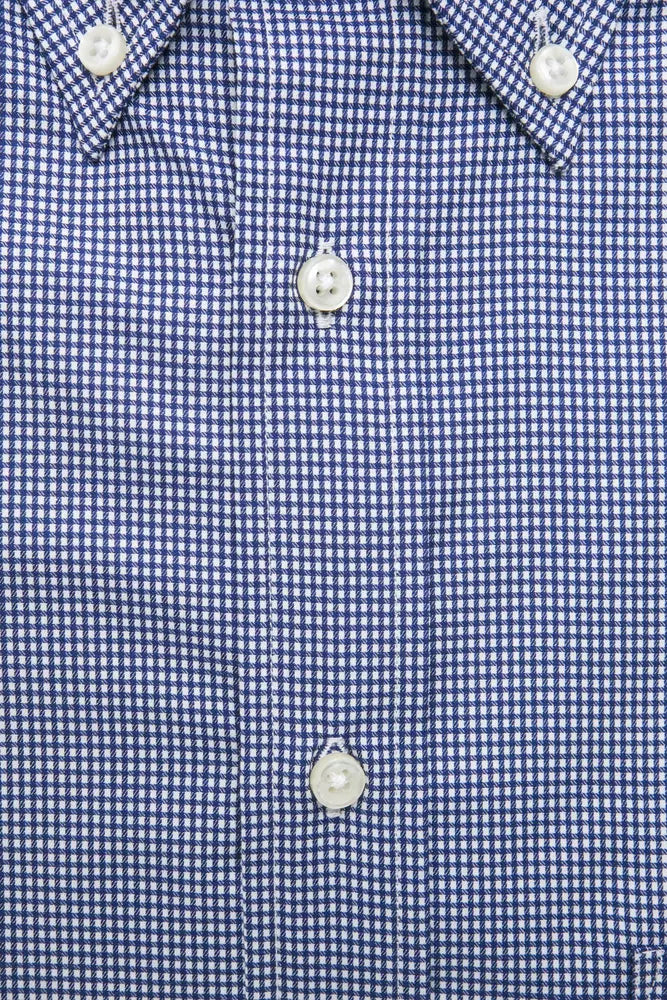 Blue Cotton Men Shirt Robert Friedman