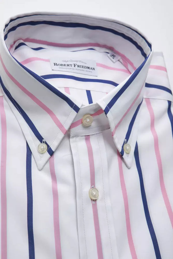 White Cotton Men Shirt Robert Friedman
