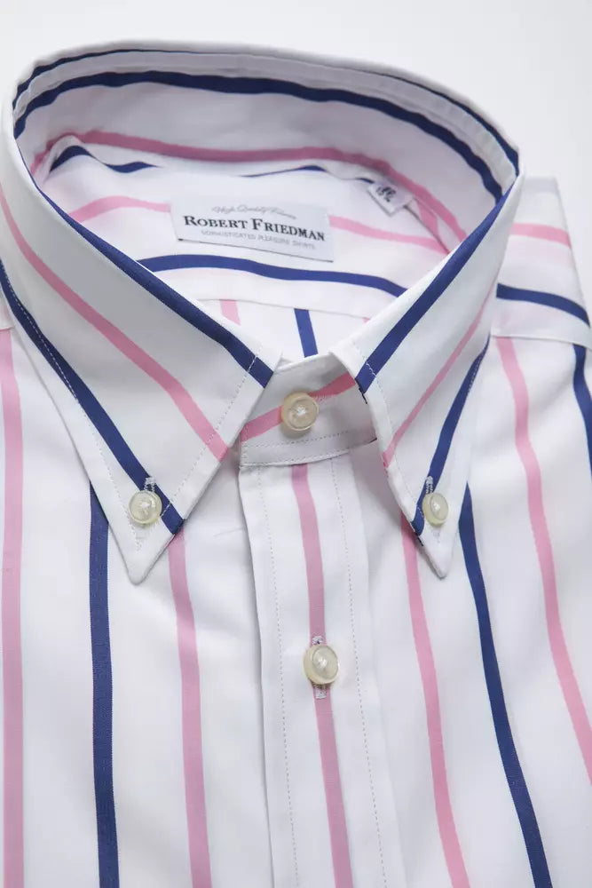 White Cotton Men Shirt Robert Friedman