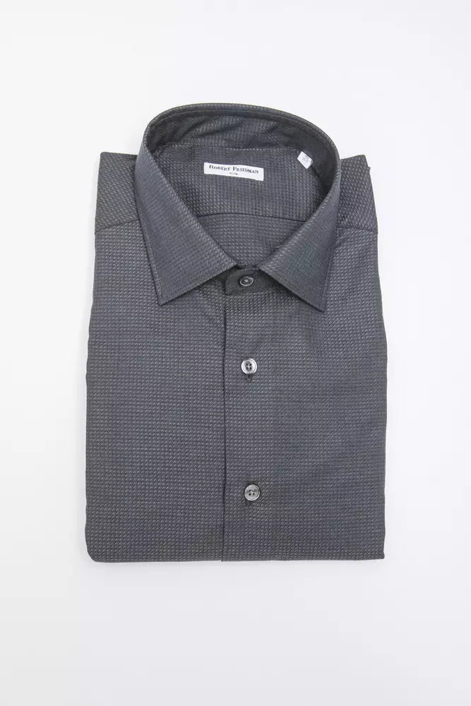 Black Cotton Men Shirt Robert Friedman