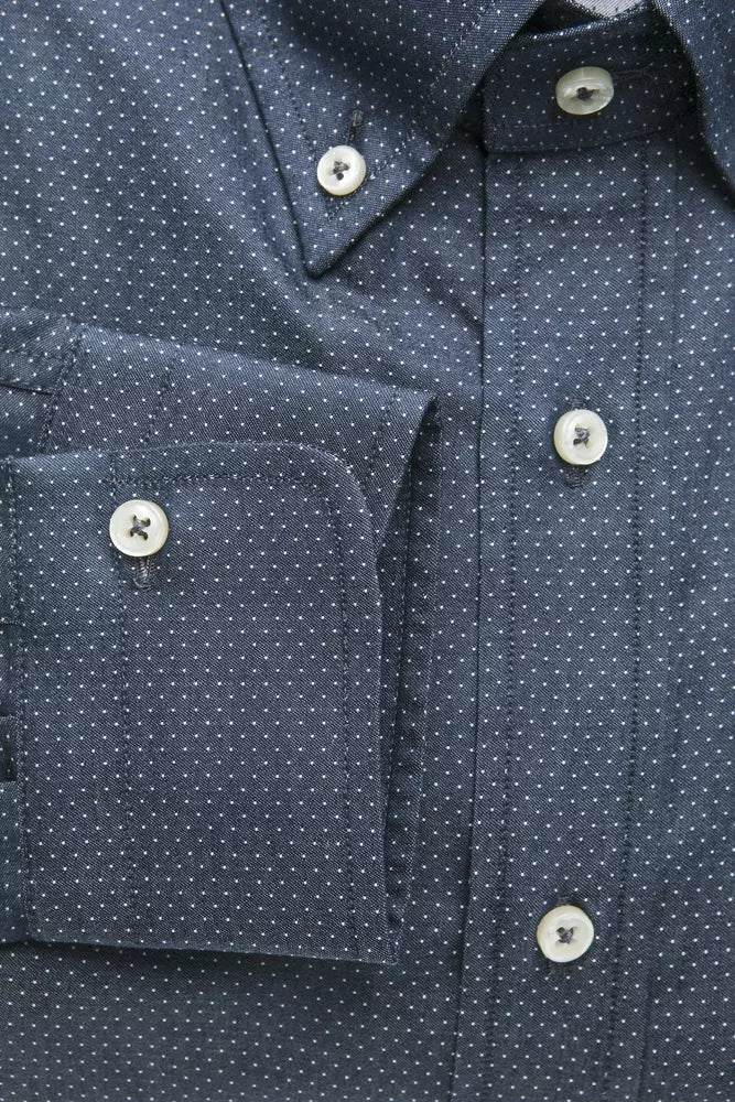 Blue Cotton Men Shirt Robert Friedman