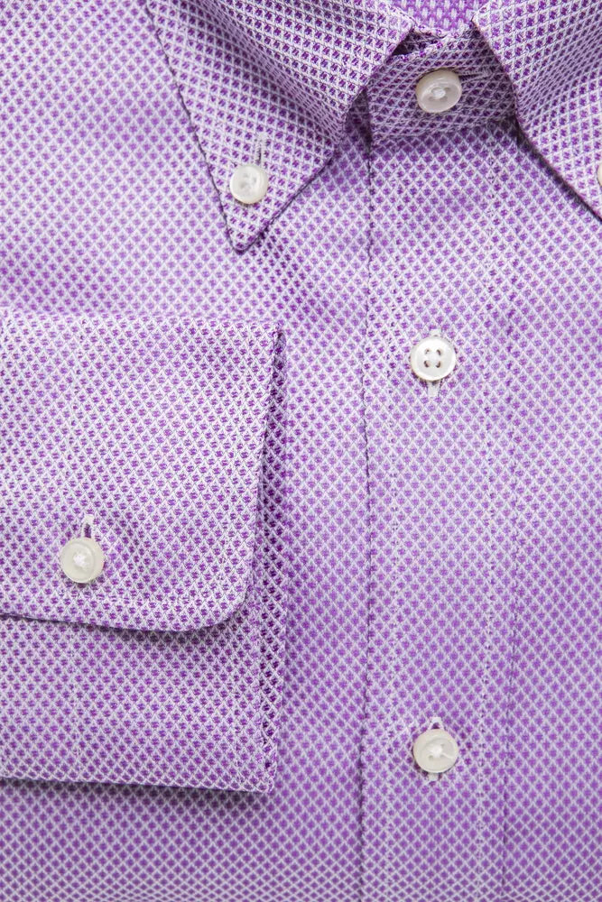 Pink Cotton Men Shirt Robert Friedman