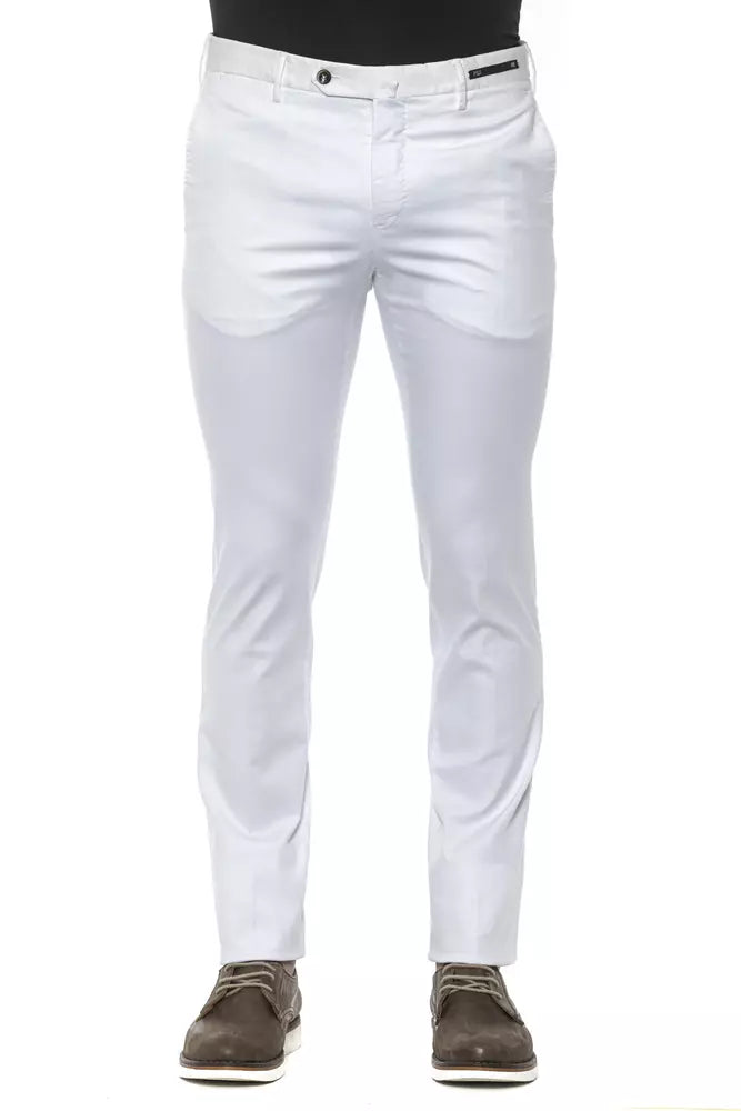 White Cotton Men Trouser PT Torino