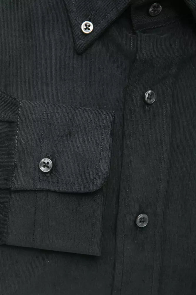 Black Cotton Men Shirt Robert Friedman