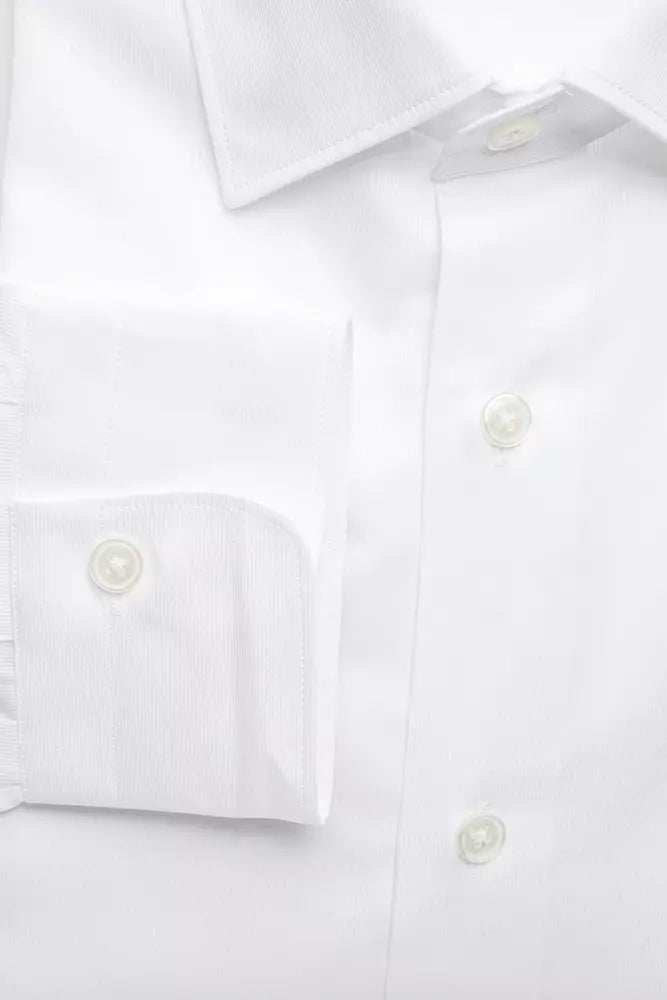 White Cotton Men Shirt Robert Friedman