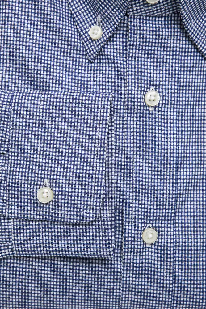 Blue Cotton Men Shirt Robert Friedman