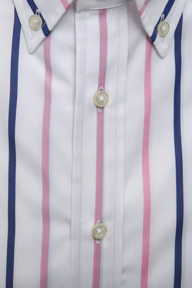 White Cotton Men Shirt Robert Friedman