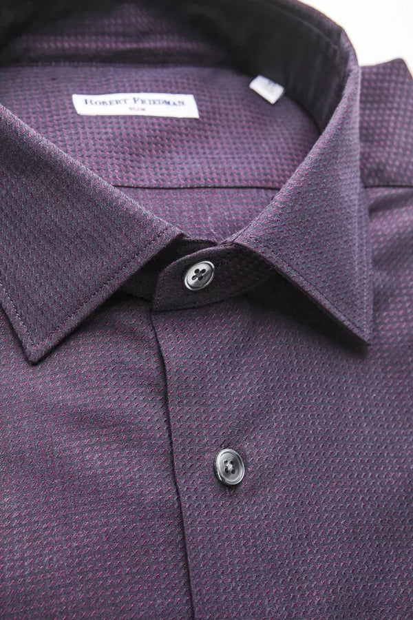 Burgundy Cotton Men Shirt Robert Friedman