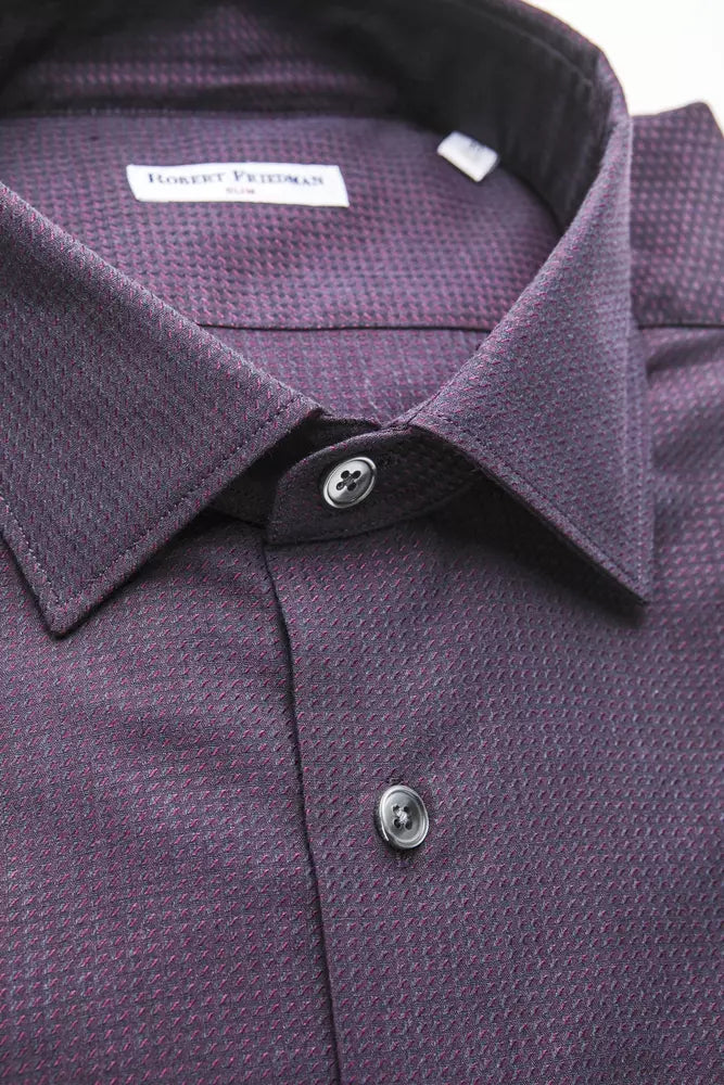 Burgundy Cotton Men Shirt Robert Friedman