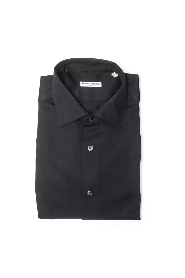 Black Cotton Men Shirt Robert Friedman