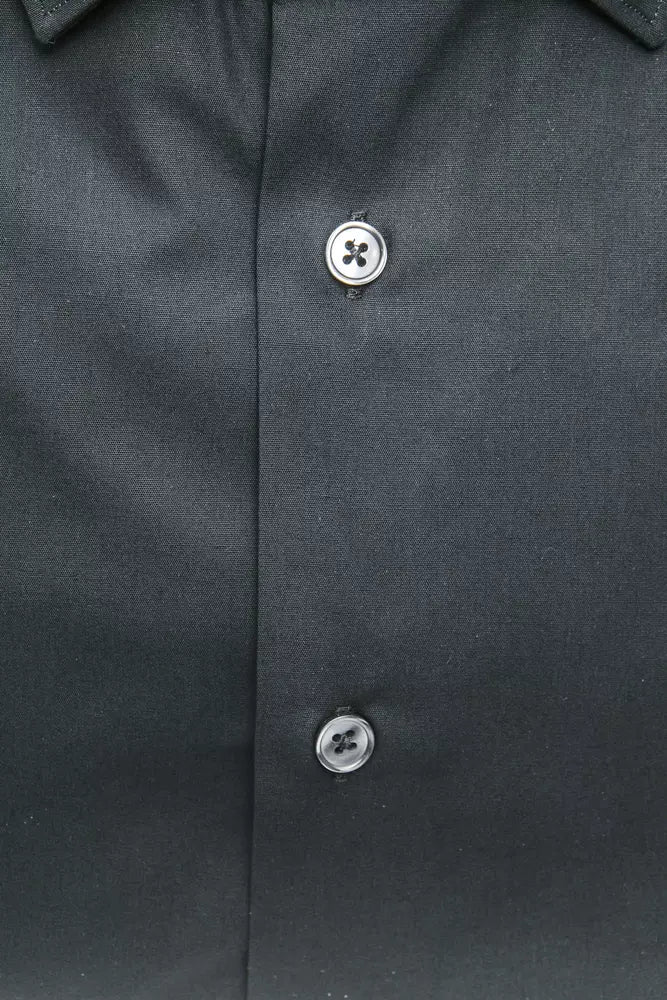Black Cotton Men Shirt Robert Friedman