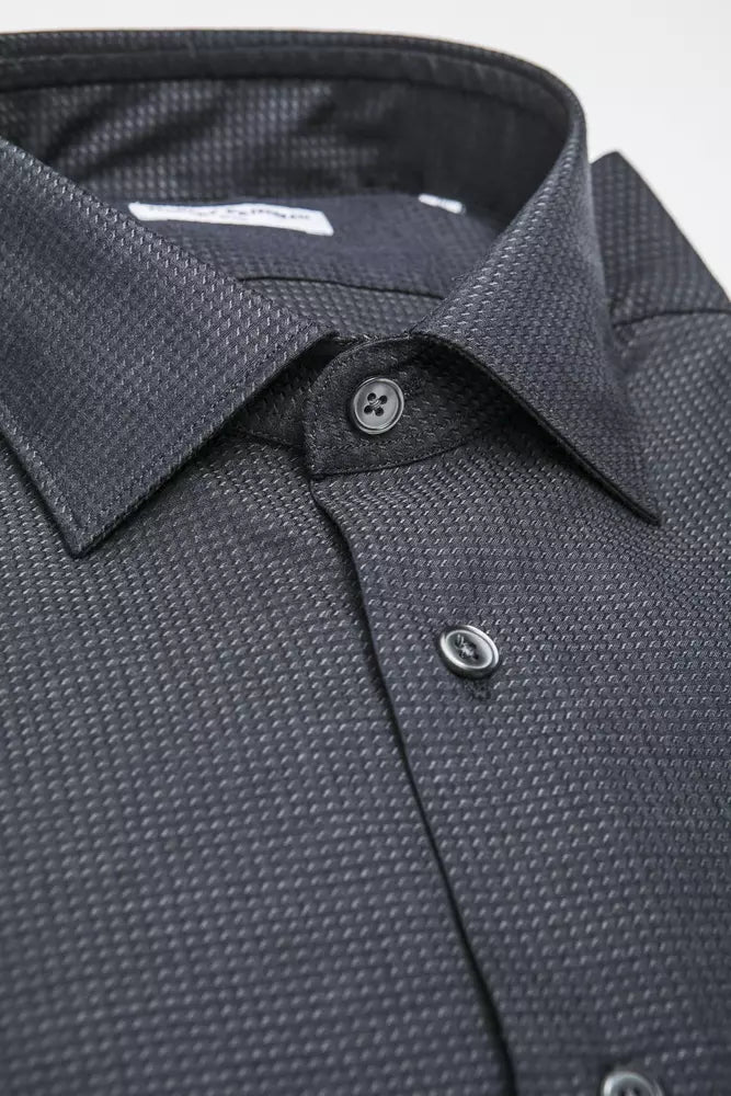 Black Cotton Men Shirt Robert Friedman