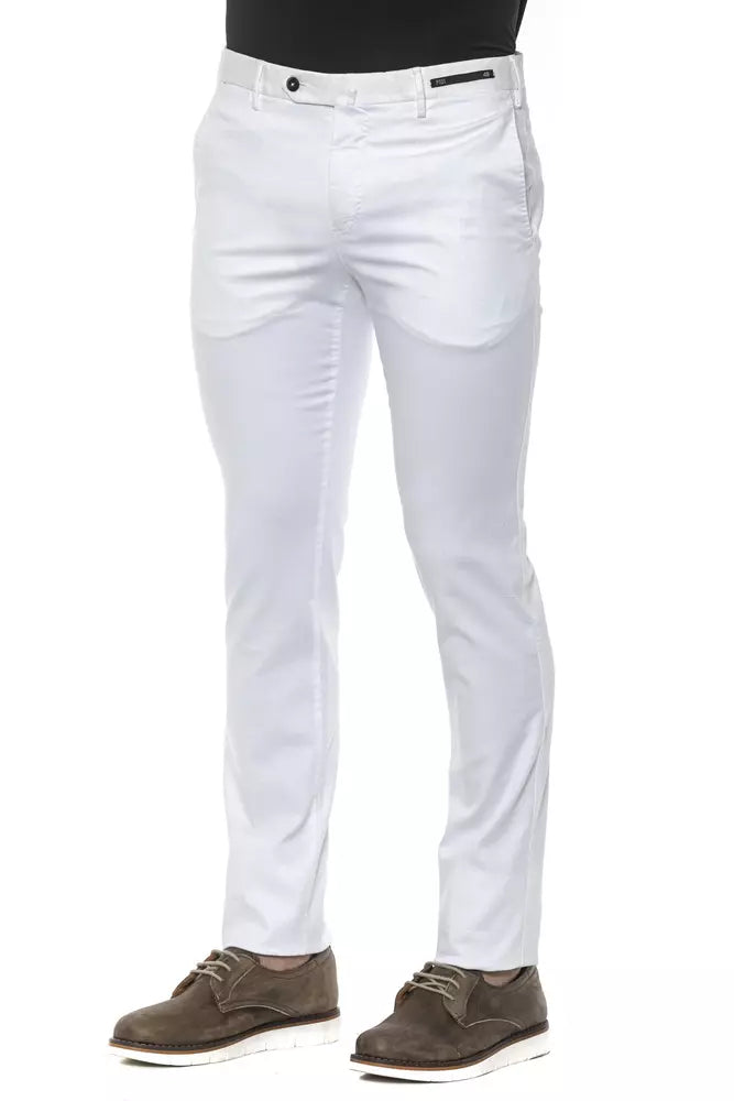 White Cotton Men Trouser PT Torino