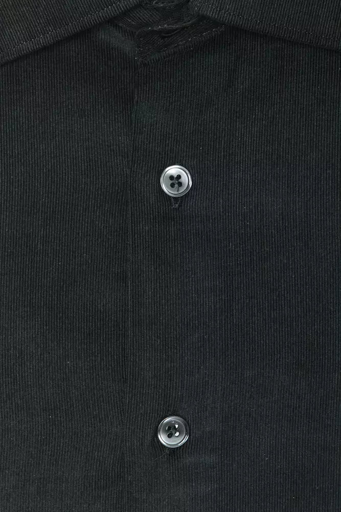Black Cotton Men Shirt Robert Friedman