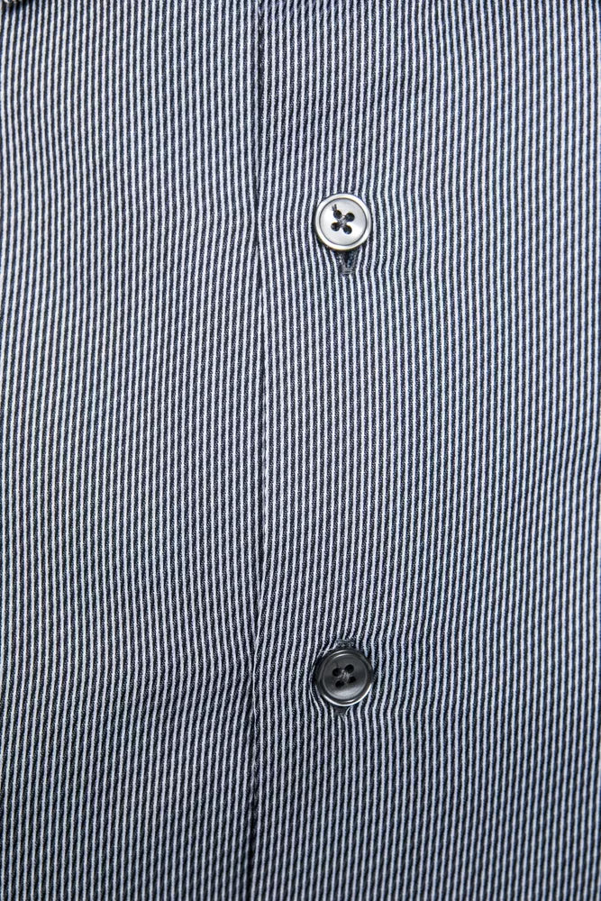 Blue Cotton Men Shirt Robert Friedman