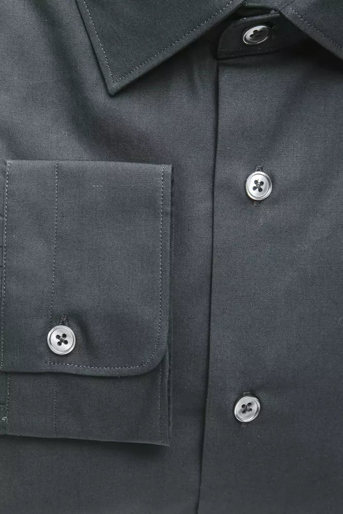 Black Cotton Men Shirt Robert Friedman