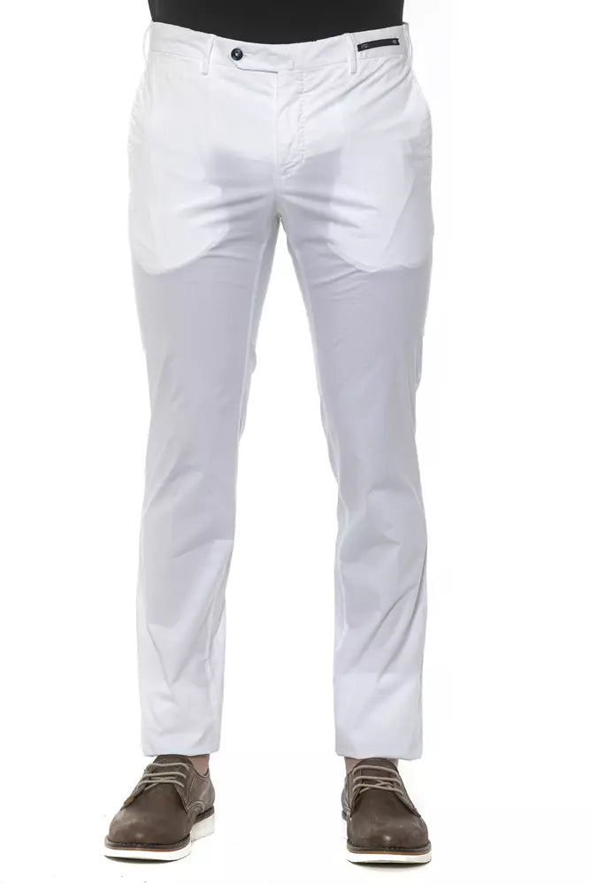 White Cotton Men Trouser PT Torino