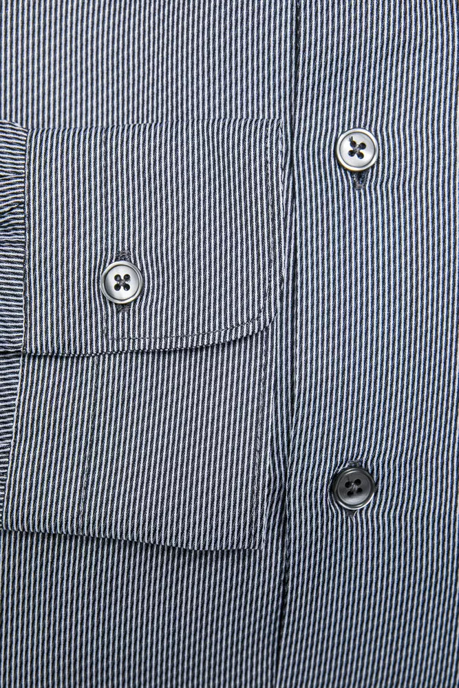 Blue Cotton Men Shirt Robert Friedman