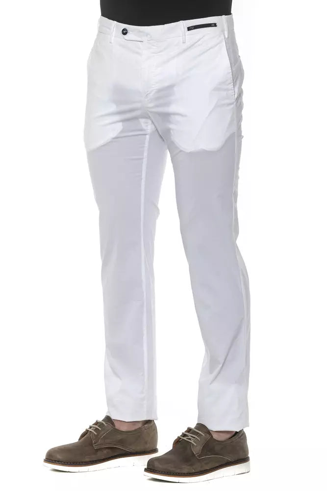 White Cotton Men Trouser PT Torino